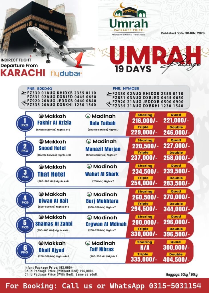 21 Days Umrah Packages from Karachi