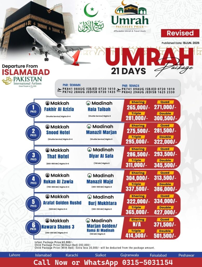 21 Days Umrah Packages from Islamabad