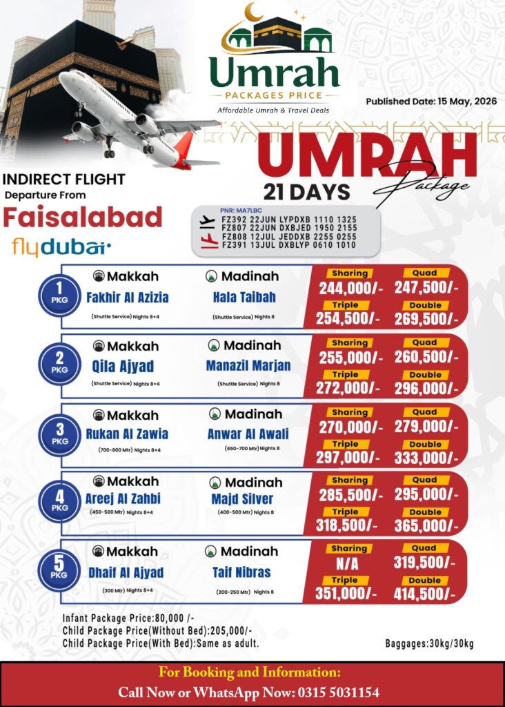 21 Days Umrah Packages from Lahore