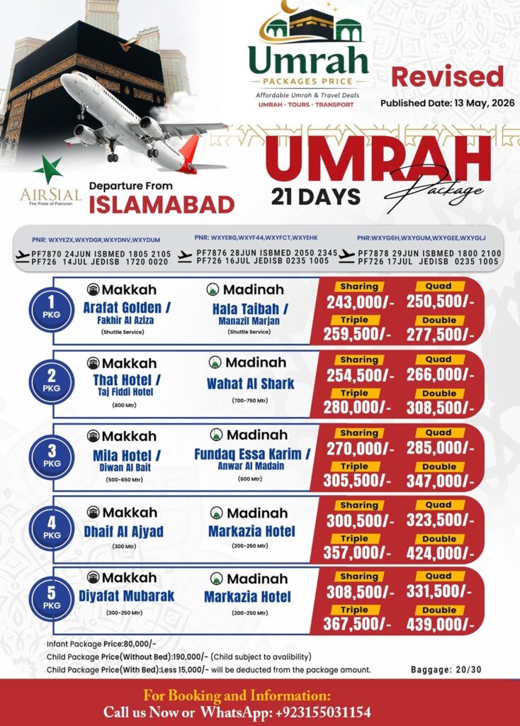 21 Days Umrah Packages from Islamabad