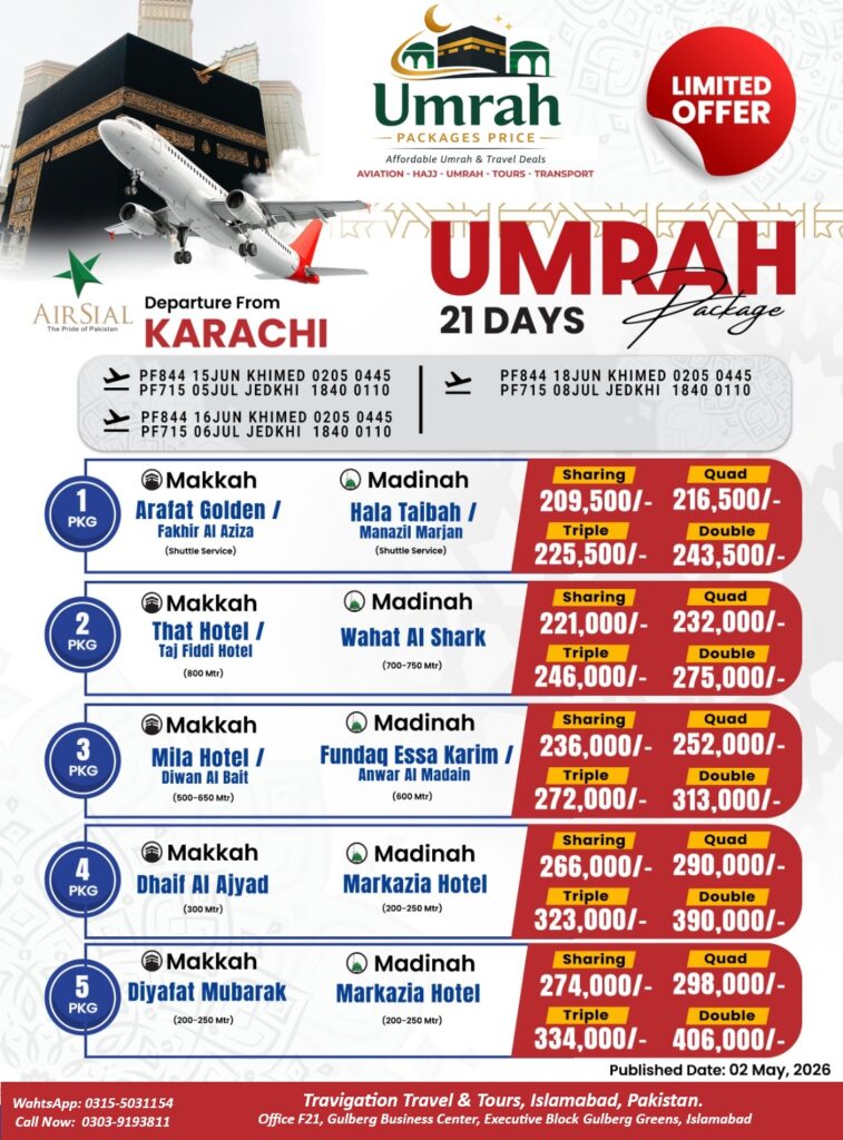 Latest Umrah Packages Price from Karachi